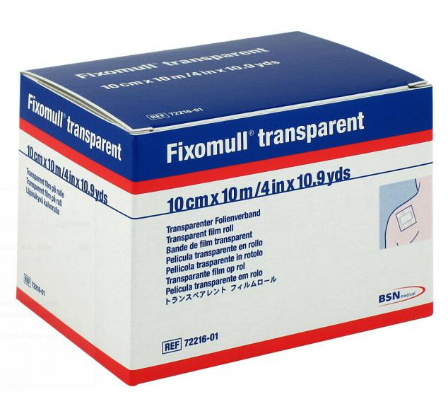 transparant-10-x-10 Fixomull transparent 10 cm x  10 m - Hypoallergenes Fixiervlies