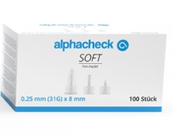 Alpha-8-mm alphacheck soft / Pen-Nadeln